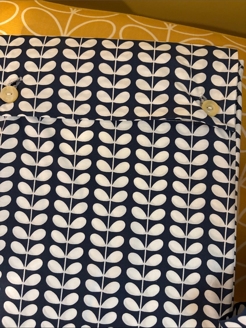 Orla Kiely Tiny Stem Navy & White Queen Bedding Set-EUC - Picture 7 of 11